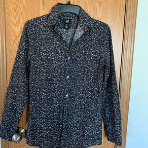 H&M black button up blouse